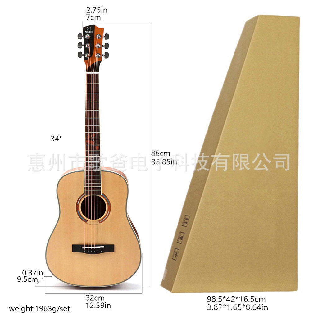 乐器配件34寸6弦原声吉他A标/O标