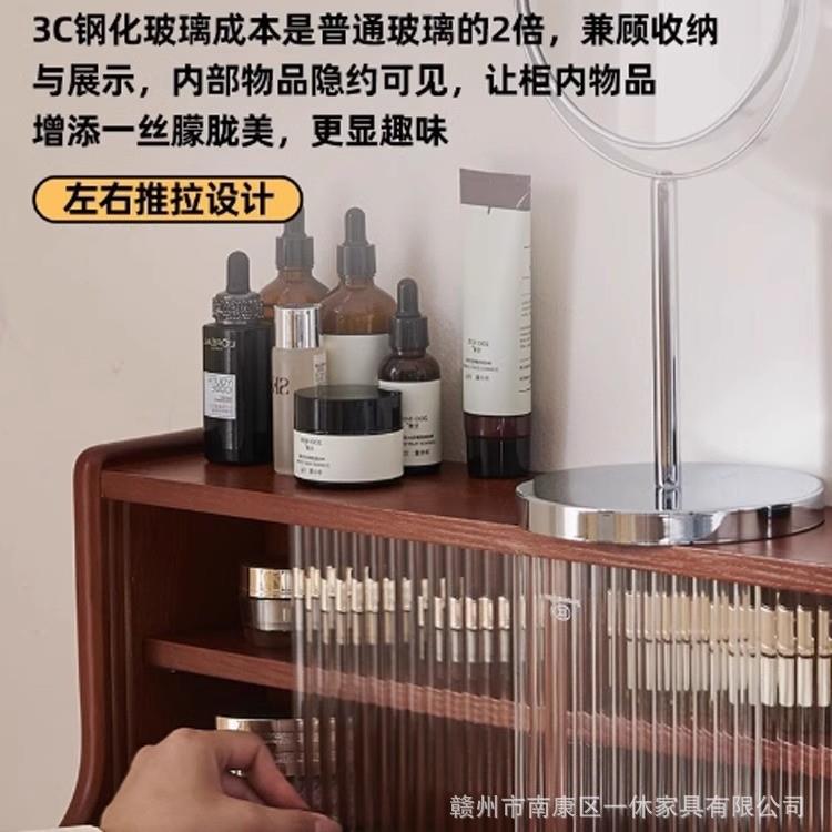 中古风实木白蜡木梳妆台主卧室小户型化妆台带抽屉书桌一体化妆台