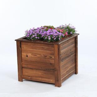 防腐木花箱 公园户外正方形种树箱 花园楼顶花槽户外庭院种植箱