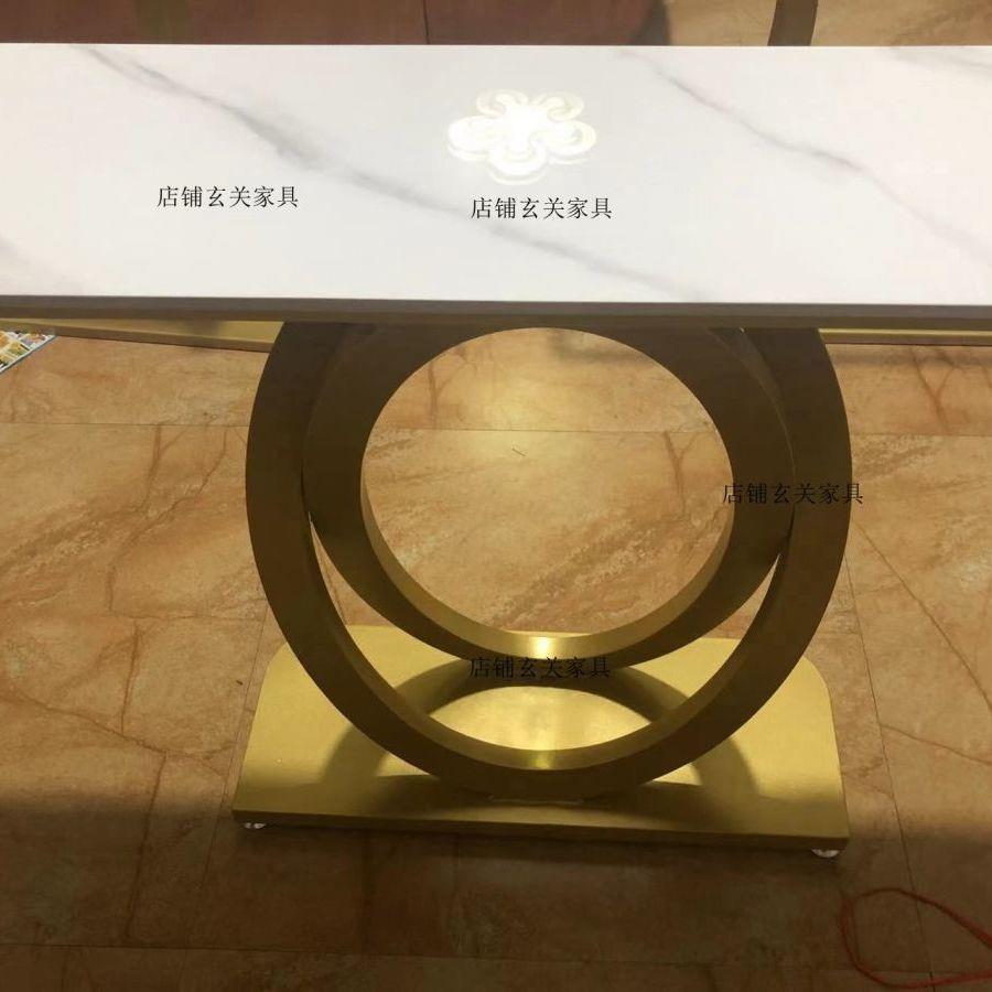 北欧风意式玄关桌柜新款轻奢不规则椭圆半圆简约时尚工业风奢华