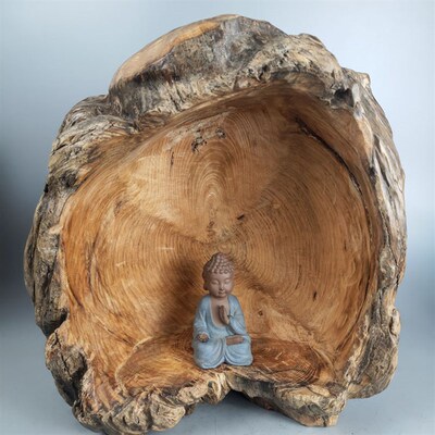 松香木树意雕摆件风化空心木圈佛台佛座佛龛禅根松脂装座家居底饰