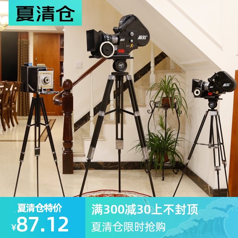 复古工咖风老式电影放件机模型摄影像机业啡店装饰摆映橱窗陈列