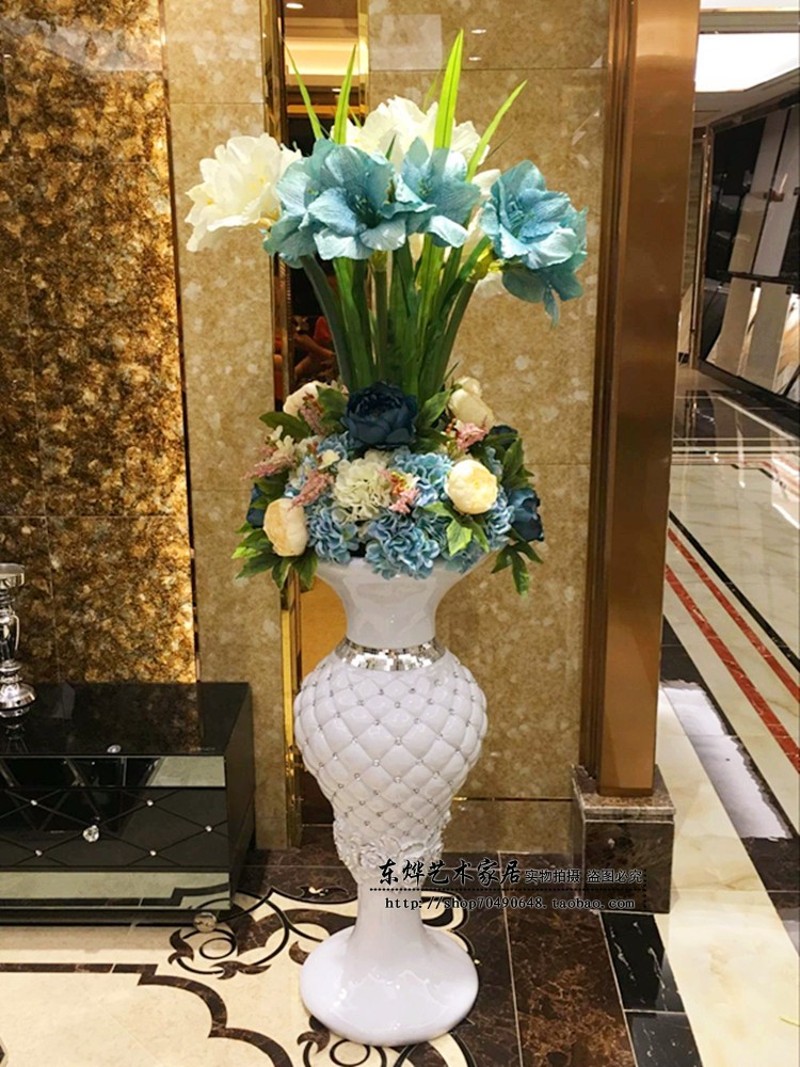 树脂欧式落地大花瓶仿真插花艺套装摆件客厅样板间酒店装饰工艺品