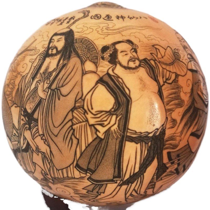 名家精工雕刻把玩手捻微雕针刻彩雕文玩天然鸡蛋葫芦收藏品摆件