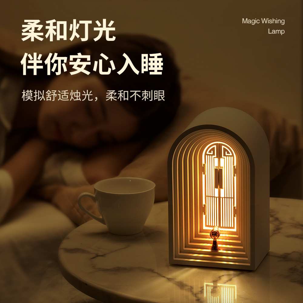 现代简约床头灯卧室小台灯客厅复古北欧式灯泡装饰摆件伴睡小夜灯