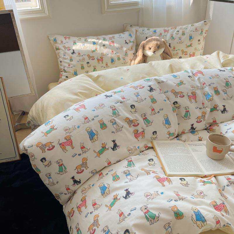 ins小清新儿童公主纯棉四件套少女心可爱风全棉斜纹4件套床品