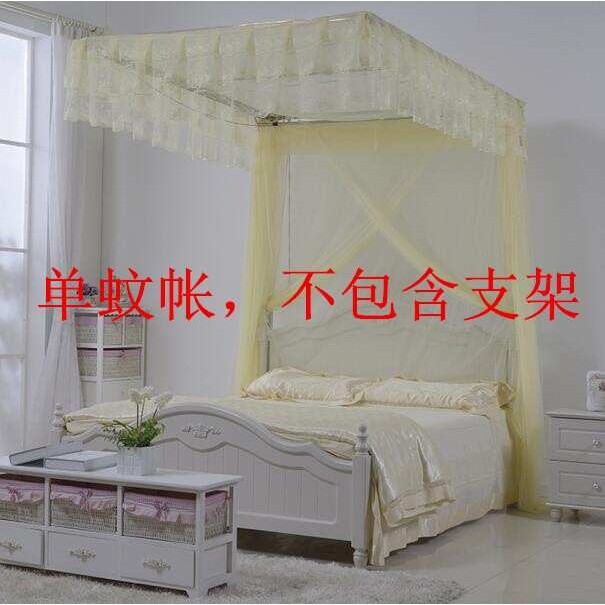 S588双顶导轨蚊帐拉绳伸缩滑轮落地宫廷方形传统老式U型不含支架图片