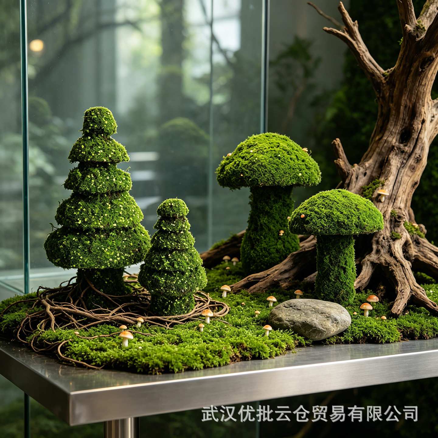 仿真青苔蘑菇森系假蘑菇道具园林景观商场服装店橱窗造景装饰摆件