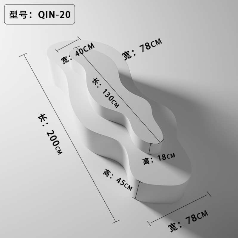 学校摆台花店异形展示桌中间摆放鞋包展示台白色中岛高档石膏手工