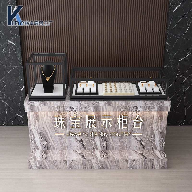 商场珠宝展示柜黄金首饰展柜玉器银饰陈列货架高端品展示柜台