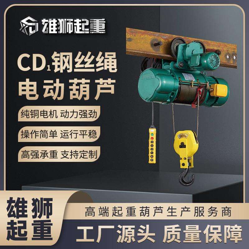 雄狮吊机单双速1吨5吨电动起重机380V升降机钢丝绳电动葫芦