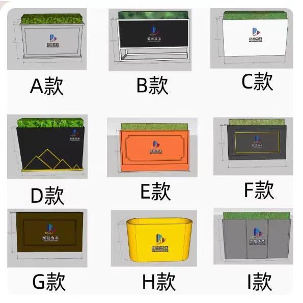 户外铁艺花箱室内外灯箱外摆花架售楼部花槽商业街组合不锈钢花坛