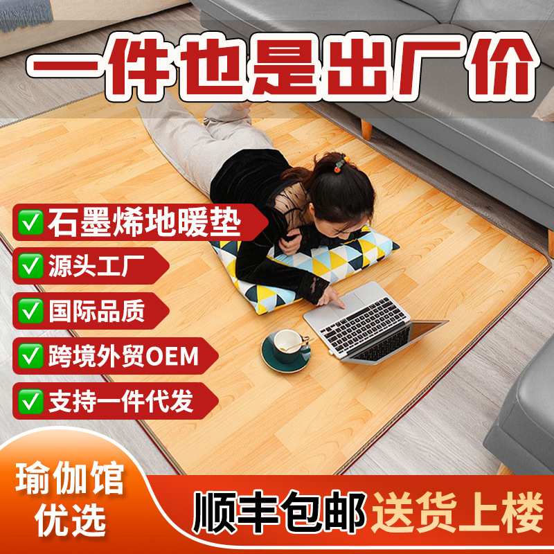 碳晶地暖垫发热家用移动暖脚地热垫客厅石墨烯电加热地垫加热地毯