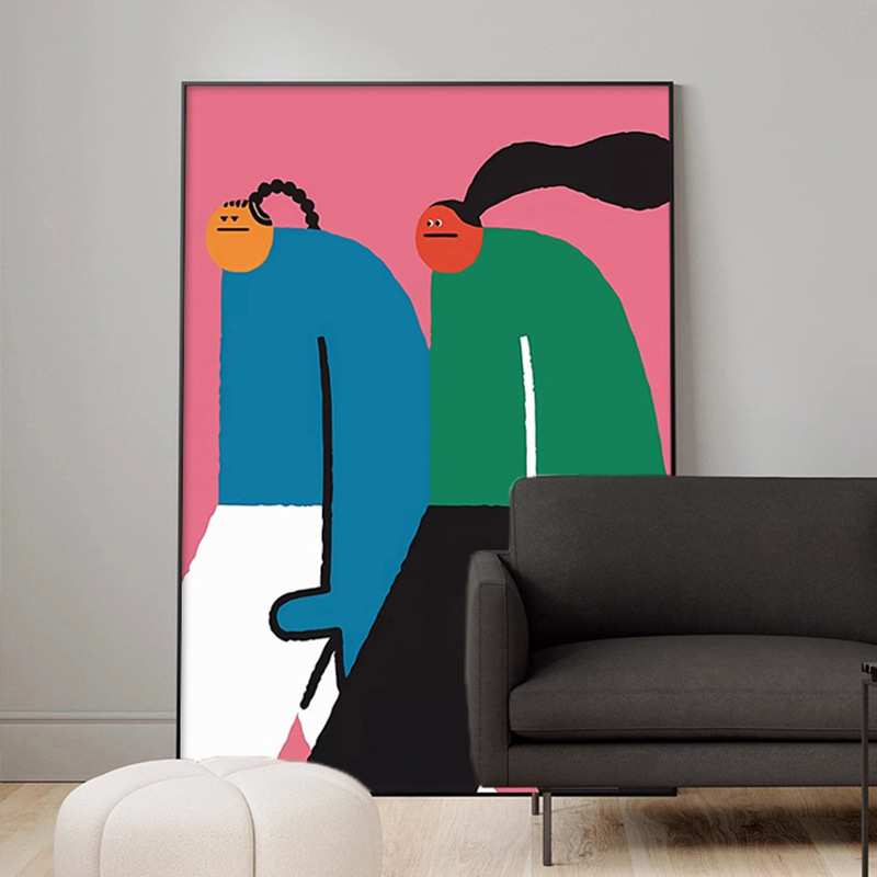 波普艺术卡通人物装饰画客厅沙发背景墙卧室壁画蓝色玄关过道挂画