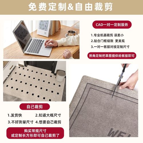 地垫入户门进门地毯门口家用门垫防滑客厅轻奢高级玄关脚垫可裁剪