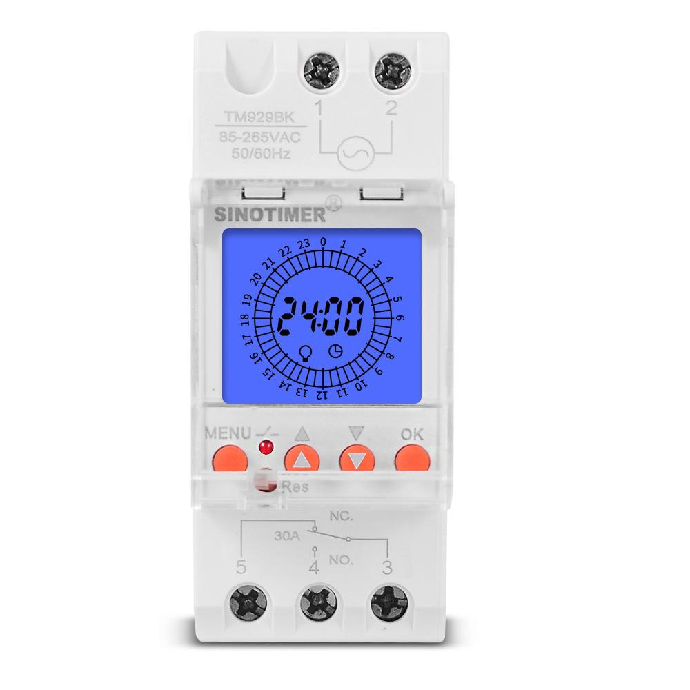 TM929BK 大容量电池24小时智能模拟定时器开关背光85-265V 30A
