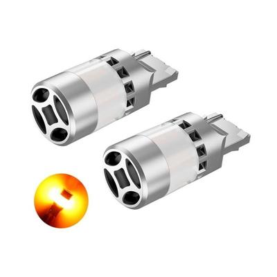 黄光amber 带风扇无极性方向指示灯高低脚T20 7440 LED解码转向灯