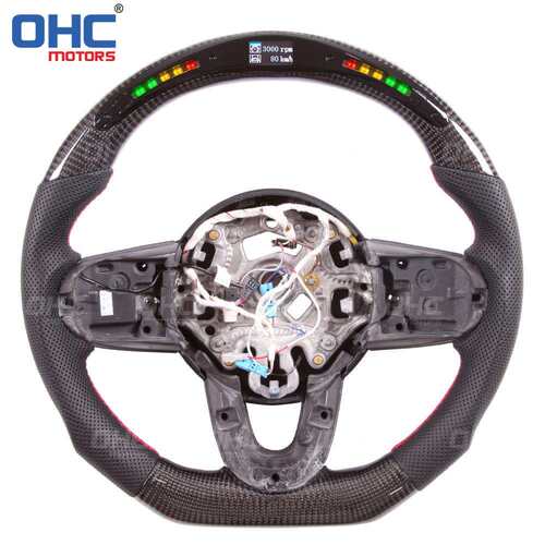适用于宝马BMW MINI F56 R60 R61 LED竞速碳纤维汽车方向盘