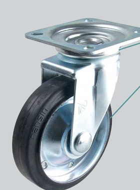 J-CPJ01-D150-RA 6寸黑色高弹橡胶活动轮 怡合达脚轮