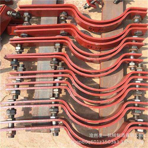 化工厂电厂配件A5A2基准型双螺栓管夹A6重型双螺栓管卡不锈钢抱箍