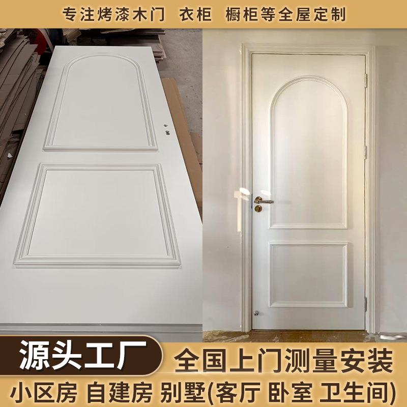 佛山木门厂家家用卧室门白色法式房间门室内门实木门简约木门