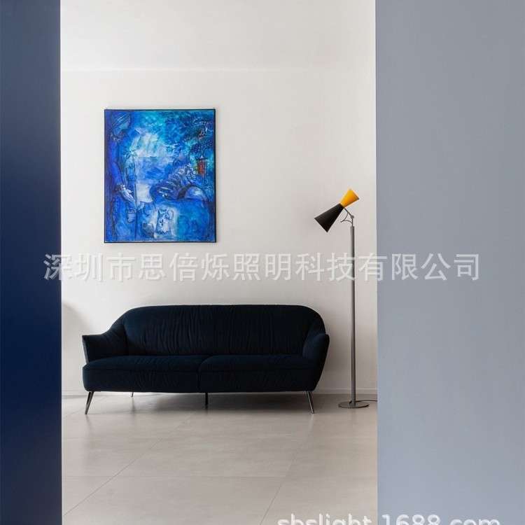 家用落地灯复古风怀旧小众拼色客厅沙发阅读卧室可调节方向落地灯
