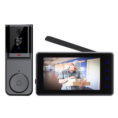 新品M16A双工对讲无线可视门铃4.3寸智能HD video Doorbell camer