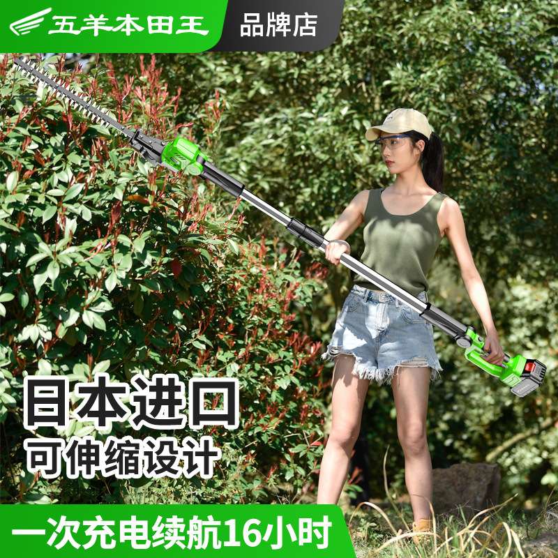进口电动长杆高枝绿篱机弧形园林绿化苗木桂花树修枝修剪机伸缩杆