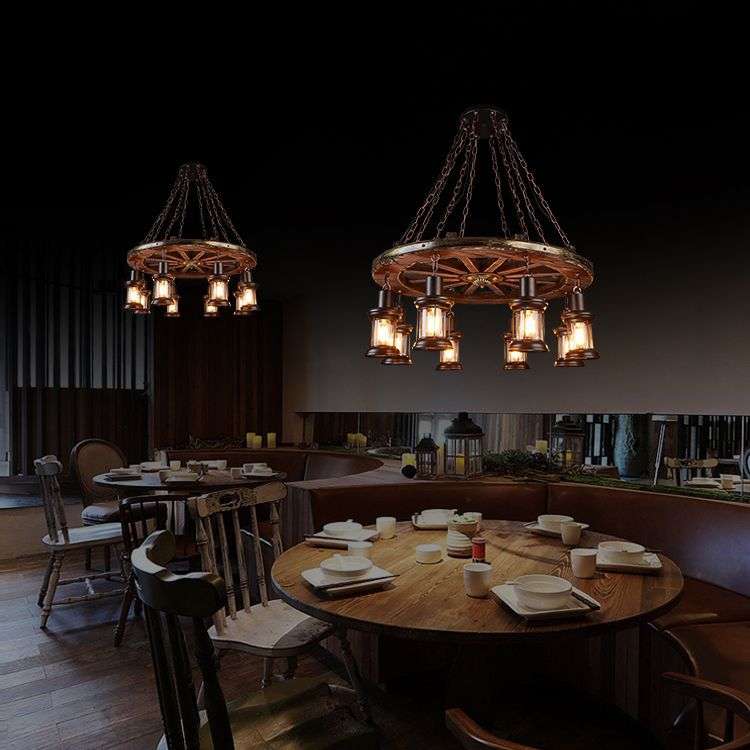 美式复古 客厅餐厅原木怀旧咖啡厅酒吧经典工业风装饰船木艺术吊