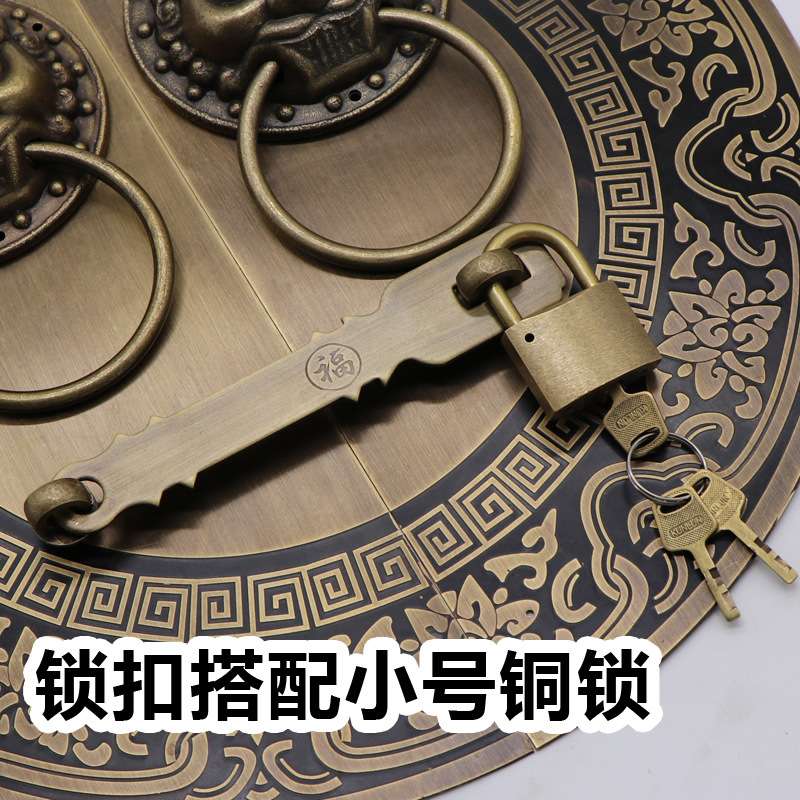 中式仿古大门铜拉手铜把手兽头狮子头虎头门环圆形复古木门门锁