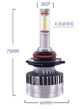 汽车360度四面发光LED大灯H7H11H19005/6/9012高亮远近光强