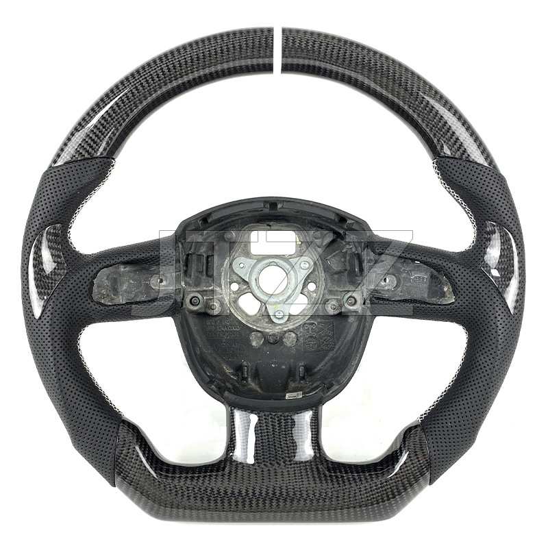 适用于奥迪S5A1A2A3A4A5A7Q3Q5Q7 2008-2013碳纤维方向盘汽车内饰