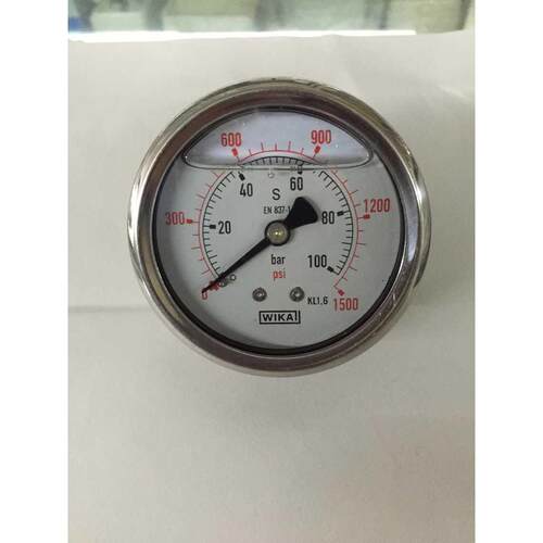 WIKA 耐震压力表 YN60Z 轴向 100bar 1500psi 螺纹14*1.5 2分