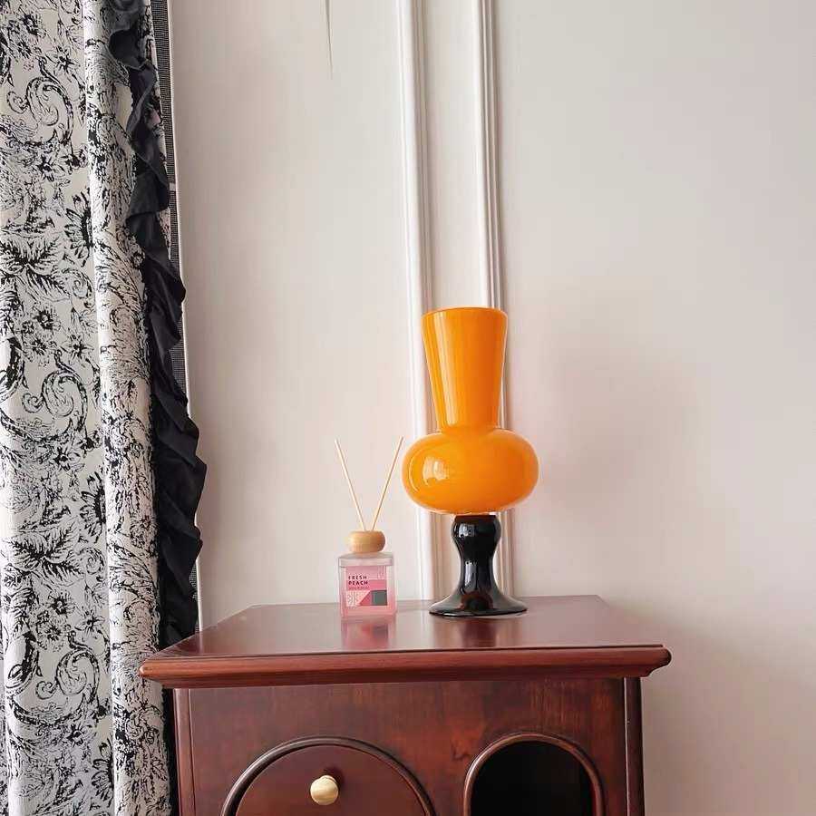 橙色复古新中式高脚花瓶中古风琉璃软装摆件鲜花百合水养玻璃花器,鲜花速递/花卉仿真/绿植园艺,其它园艺用品,淘宝优惠券,粉丝福利购,淘宝优惠卷