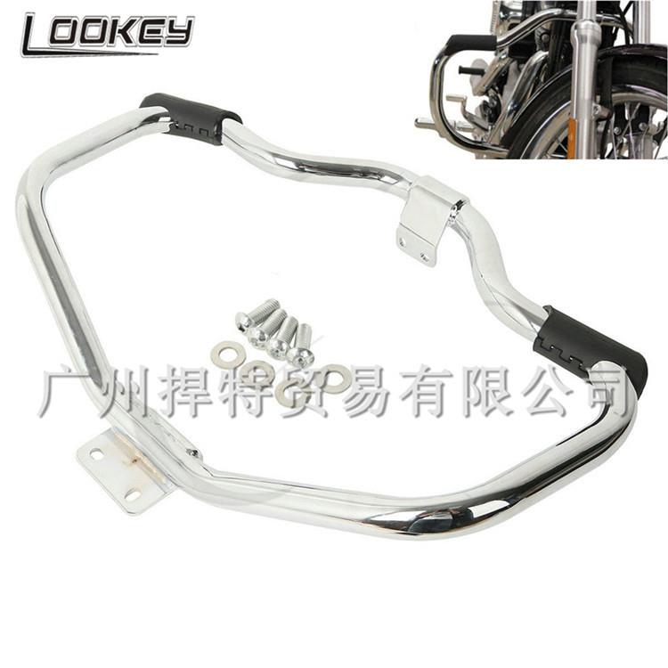 哈雷改装配件 XL883 1200 X48 72改装通用保险杠 保护杠 加厚带胶
