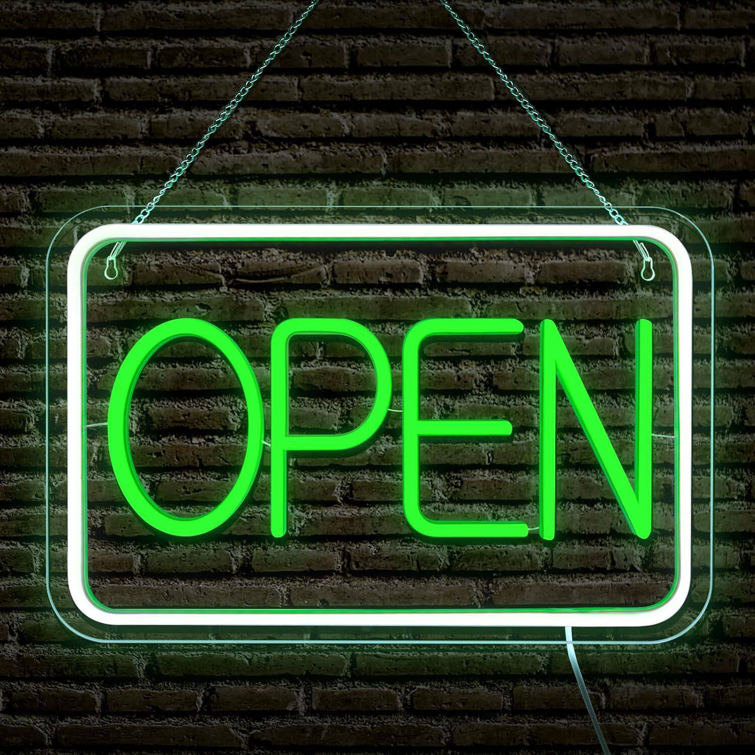 跨境open霓虹灯发光字营业中USB口亚克力LED酒吧造型霓虹灯牌装饰