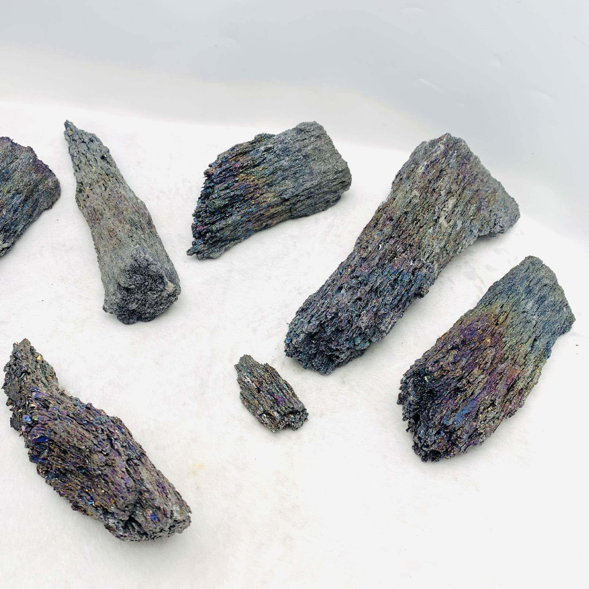 跨境热销 七彩矿随形原石水晶石不规则裸石水晶装饰家居办公摆件