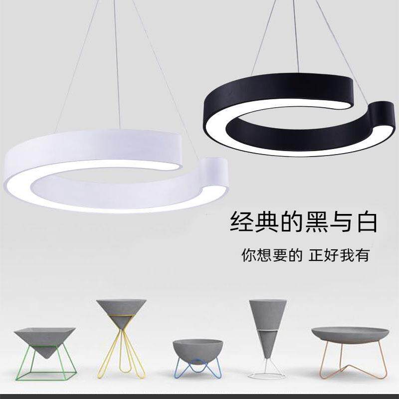 LedC形吊灯个性办公室健身房灯具现代简约办公照明创意办公吊线灯