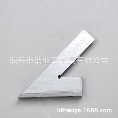 60度加宽底座角尺 划线角度规INOX 不锈钢60度平口带座角尺100x70