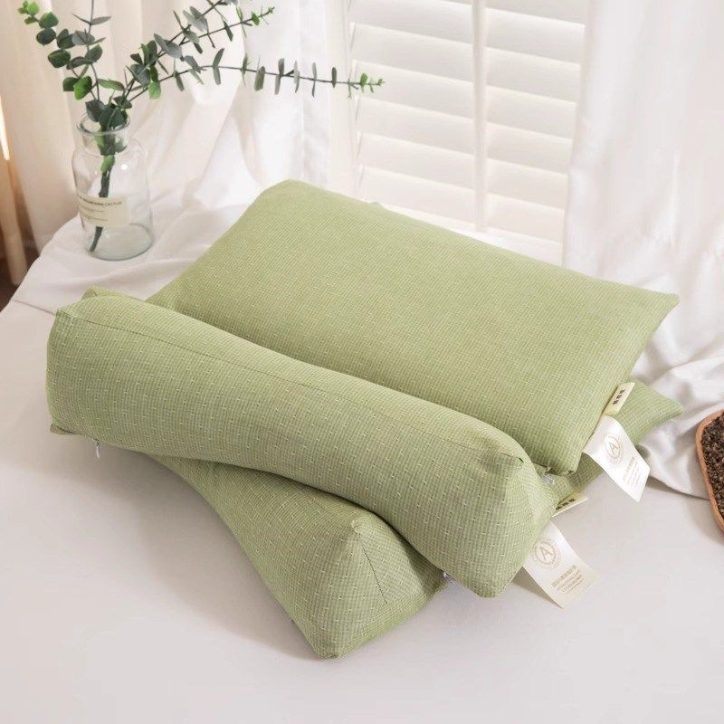 全荞麦皮枕头护颈椎全棉牵引组合枕成人家用枕芯反牵引护颈三角枕