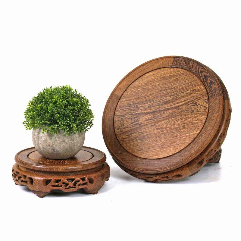鸡翅木圆形底座奇玉石头香炉花瓶盆景盆栽花架紫砂壶摆件实木木托,家居饰品,木雕,淘宝优惠券,粉丝福利购,淘宝优惠卷