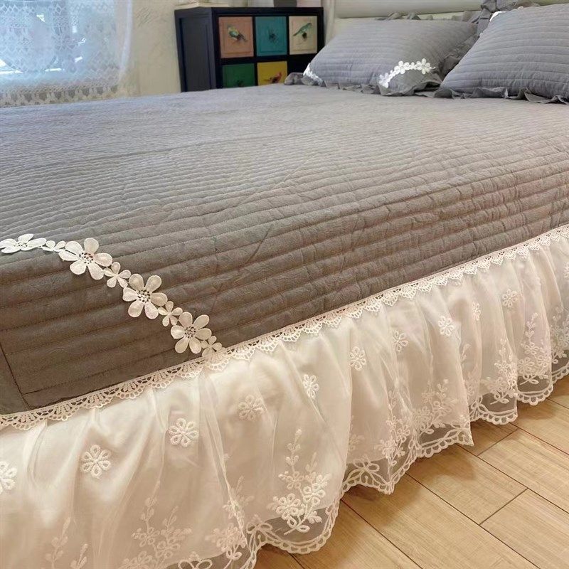韩式床盖蕾丝床裙少女心纯棉夹棉床单全包防滑床罩床垫保护罩1.8m,床上用品,床盖,淘宝优惠券,粉丝福利购,淘宝优惠卷