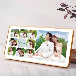 三宫格摆台洗照片做成相框打印高级感水晶婚纱照全家福定制作相册