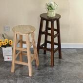 实木吧凳简约高脚蹬奶茶凳现代吧椅梯凳家用圆凳酒吧凳拍照高凳子