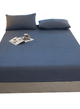 春夏全棉水洗棉床笠加高Queen153x203x198厚垫床垫套防滑床单纯棉