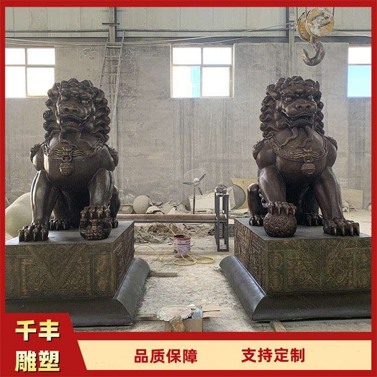 纯铜故宫狮汇丰狮1.6米铜狮子大型动物雕塑户外铸铜狮子雕塑厂家