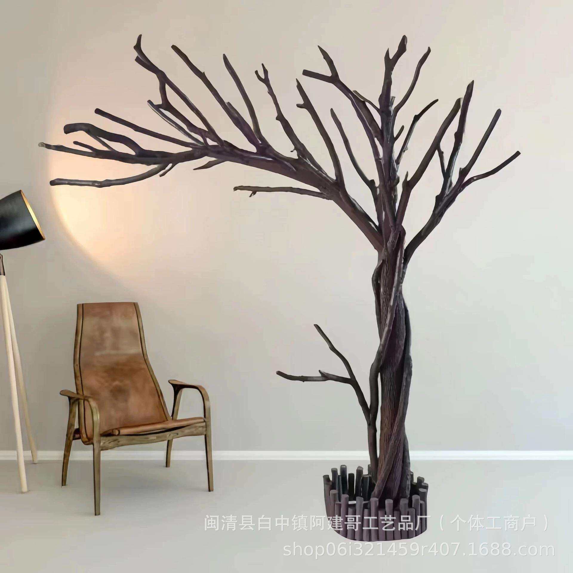 仿真假枯树枝杈真树干猫爬架窝道具玩咪用品造景室内装饰仿真造景