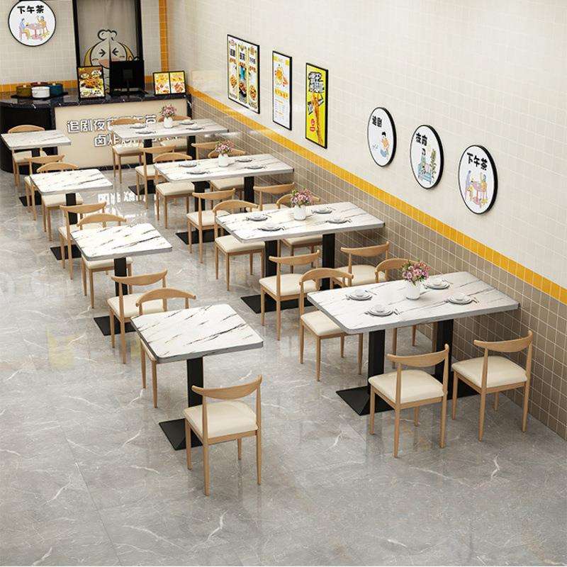饭店奶茶店桌椅餐厅甜品店餐馆小吃店餐桌椅经济型快餐咖啡厅组合