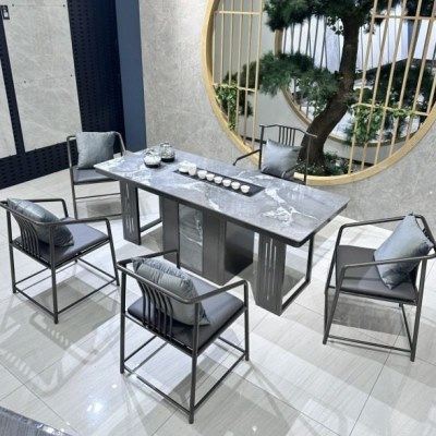 中式轻奢岩板茶桌椅组合公室家用茶台泡茶桌烧水壶一体现简约,商业/办公家具,茶台/茶桌,淘宝优惠券,粉丝福利购,淘宝优惠卷