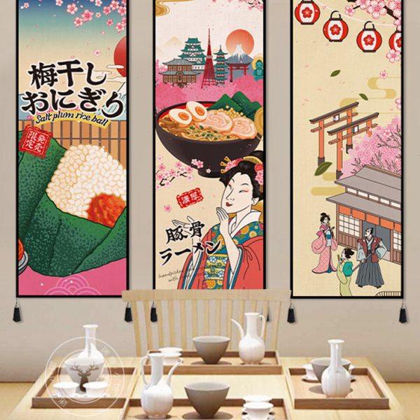 日式美食布艺挂画民宿餐厅墙面装饰背景布居酒屋寿司店挂毯装饰画,居家布艺,挂毯/壁毯,淘宝优惠券,粉丝福利购,淘宝优惠卷